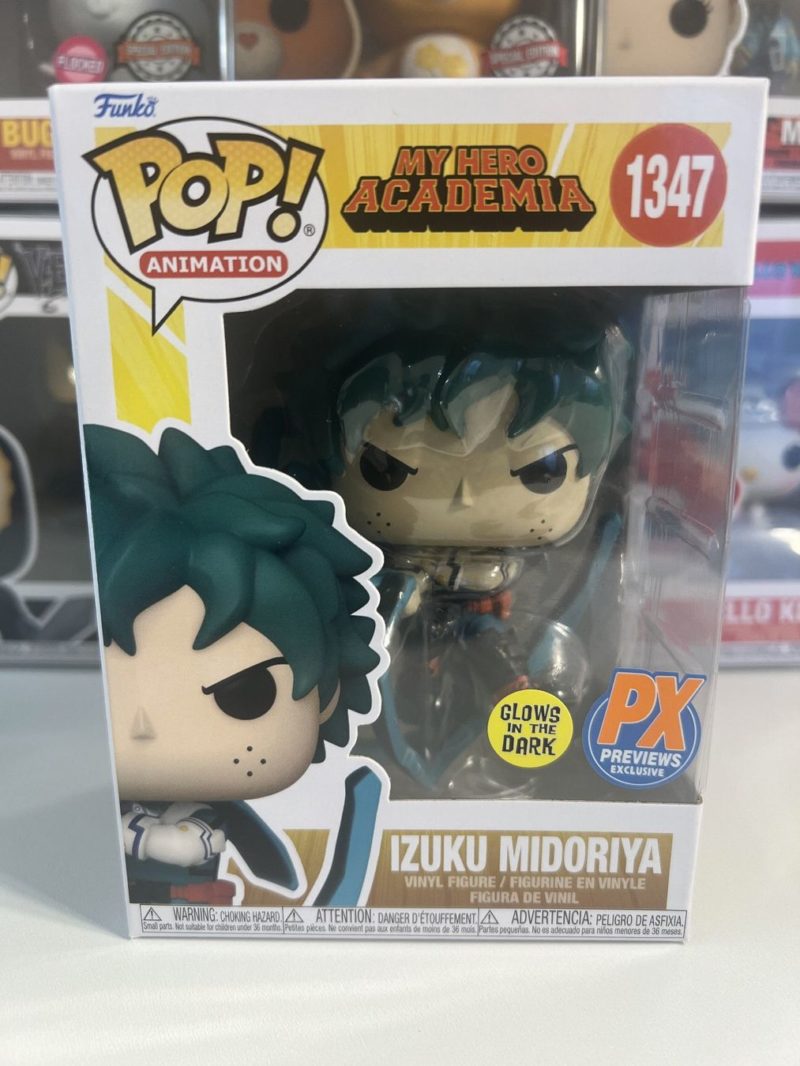 Funko POP! Animation My Hero Academia Izuku Midoriya (Black Whip) Phosphoreszierend Limitierte Auflage PX Previews - Unvollkommene Box<br>