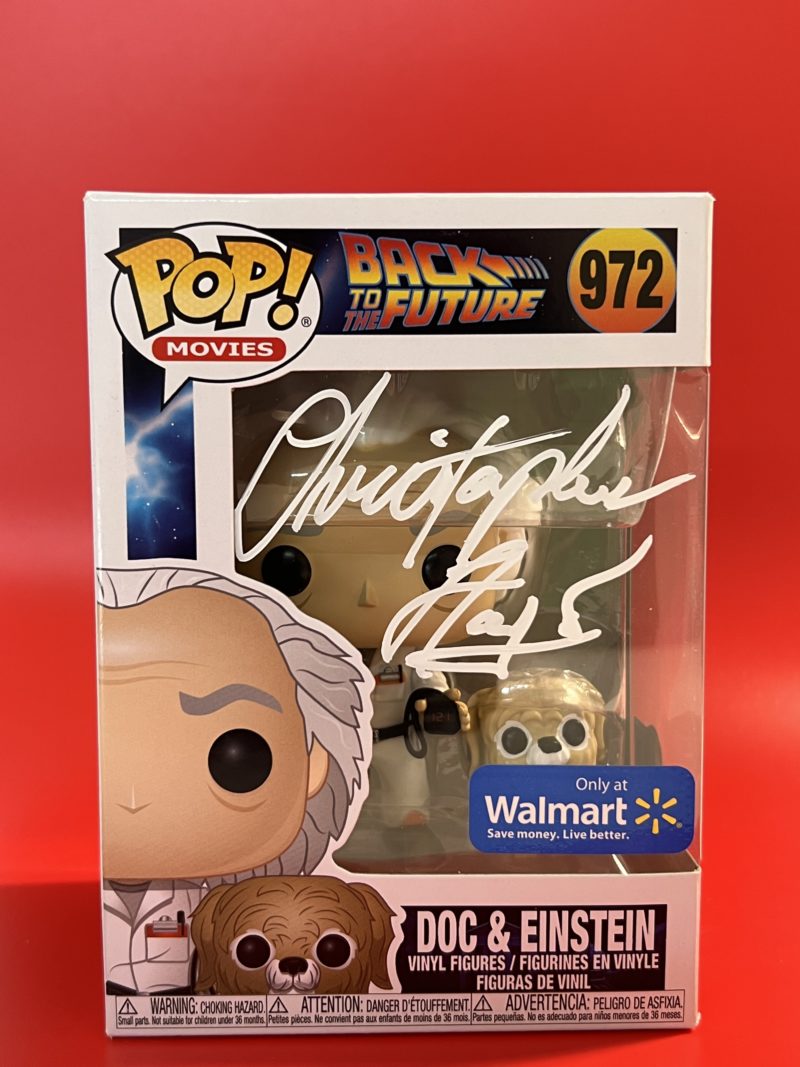 Funko POP! Movies Back to the Future Doc & Einstein Limited Edition Walmart  Signed by Christopher Lloyd with Authentication + Acrylic Box